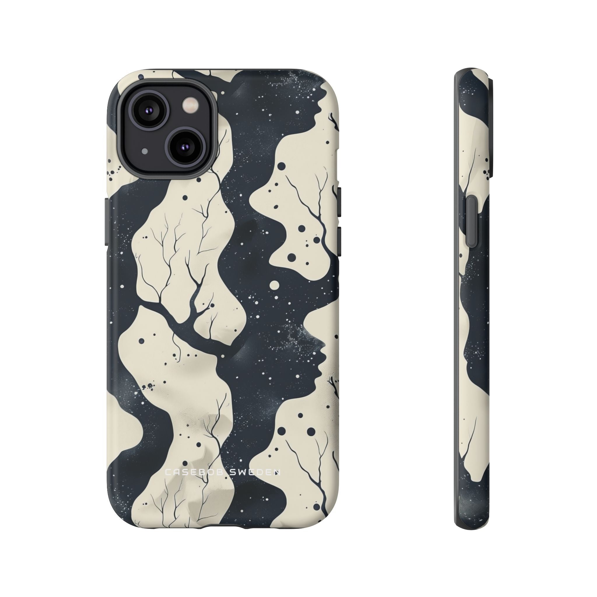 Organic Fluid Silhouettes with Cosmic Depth iPhone 14 - Tough Phone Case