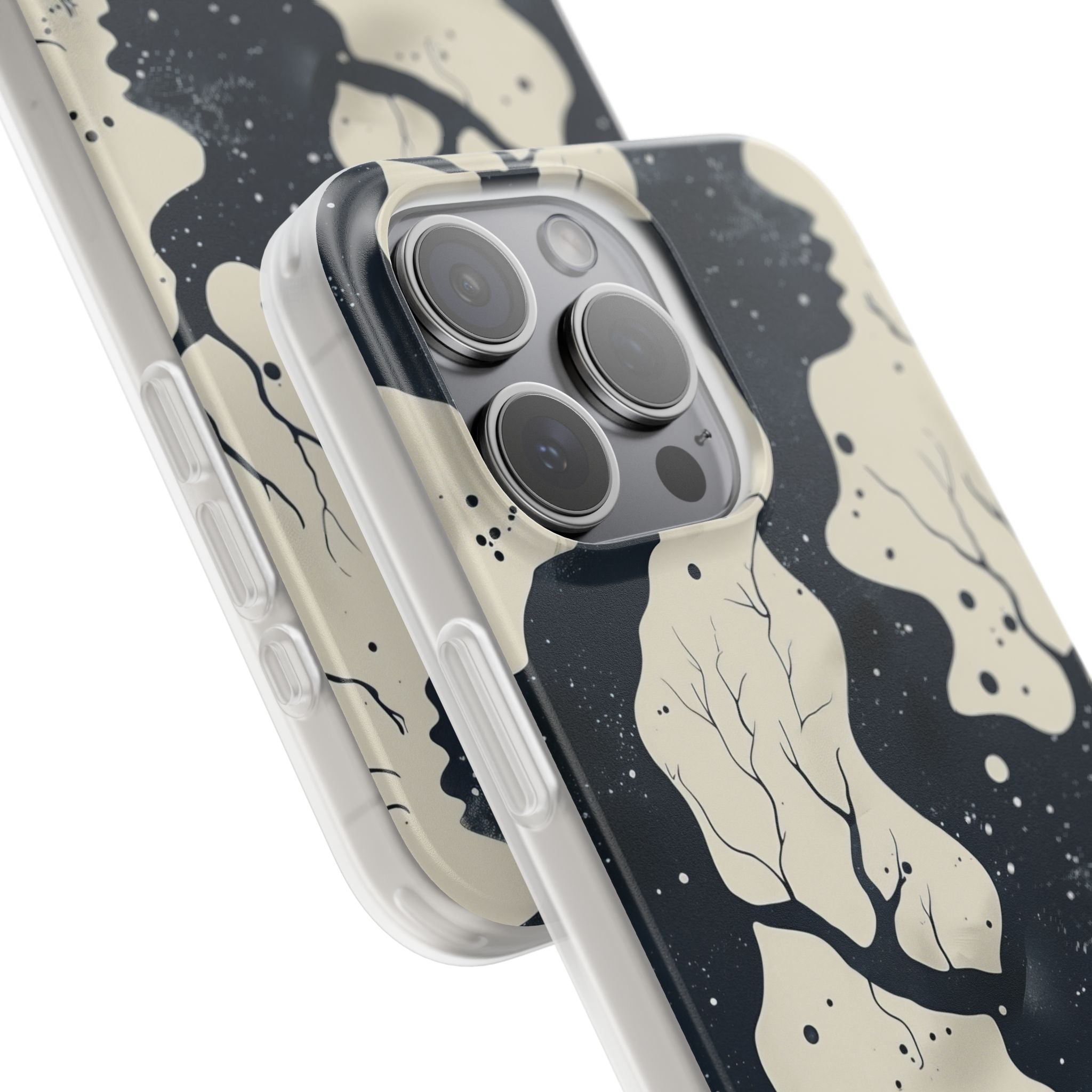 Organic Fluid Silhouettes with Cosmic Depth iPhone 15 - Flexi Phone Case