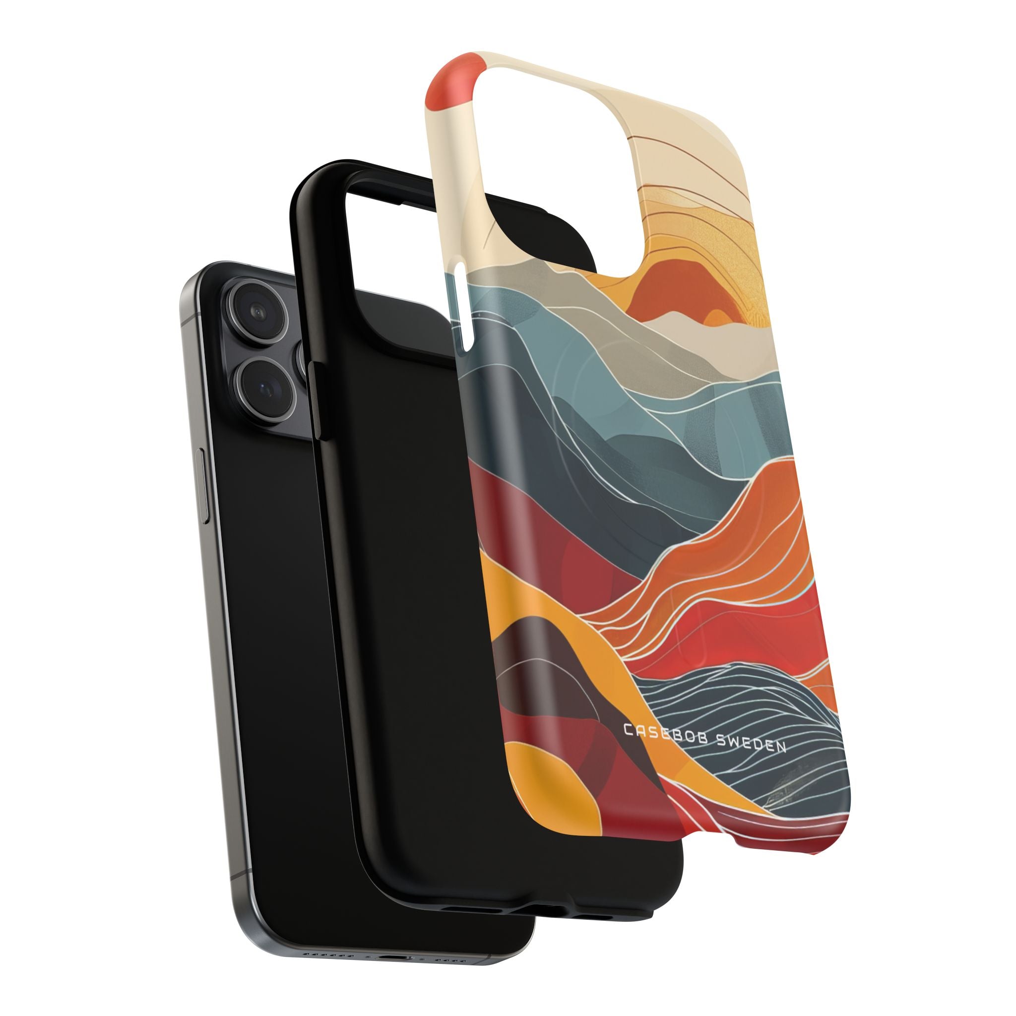 Harmonic Flow of Lines and Color iPhone 15 | Tough+ Phone Case