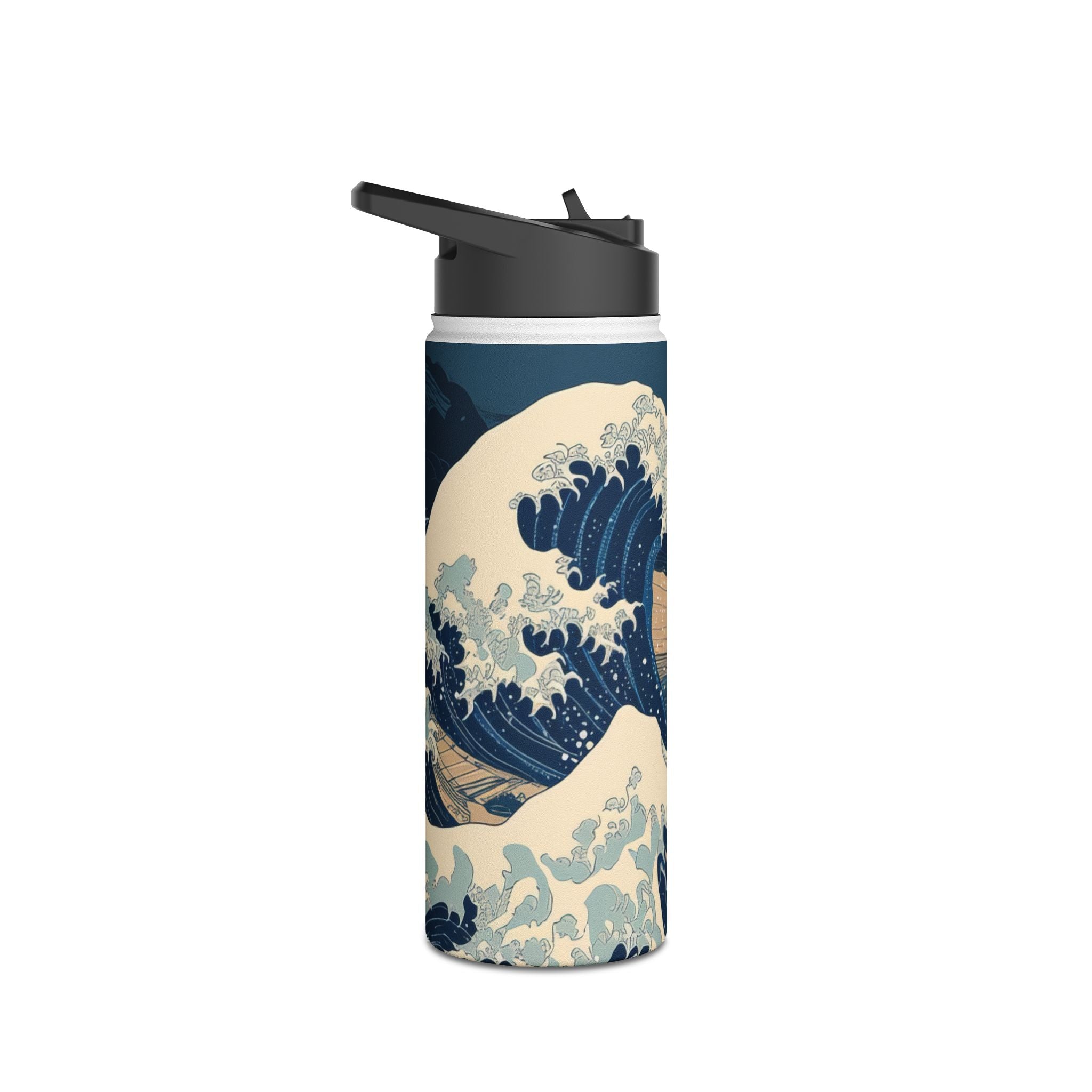 Cresting Navy Wave - Stainless Steel Water Bottle