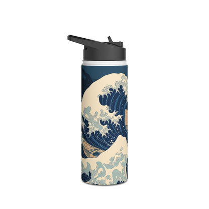 Cresting Navy Wave - Stainless Steel Water Bottle