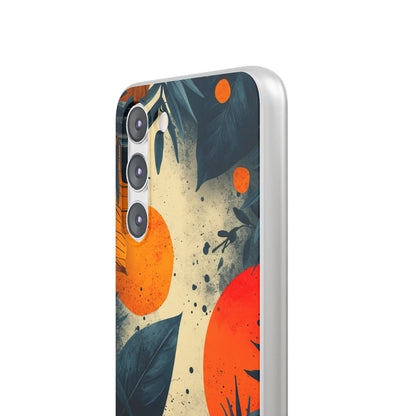 Tropical Blue Leaves - Flexi Samsung S23 Phone Case