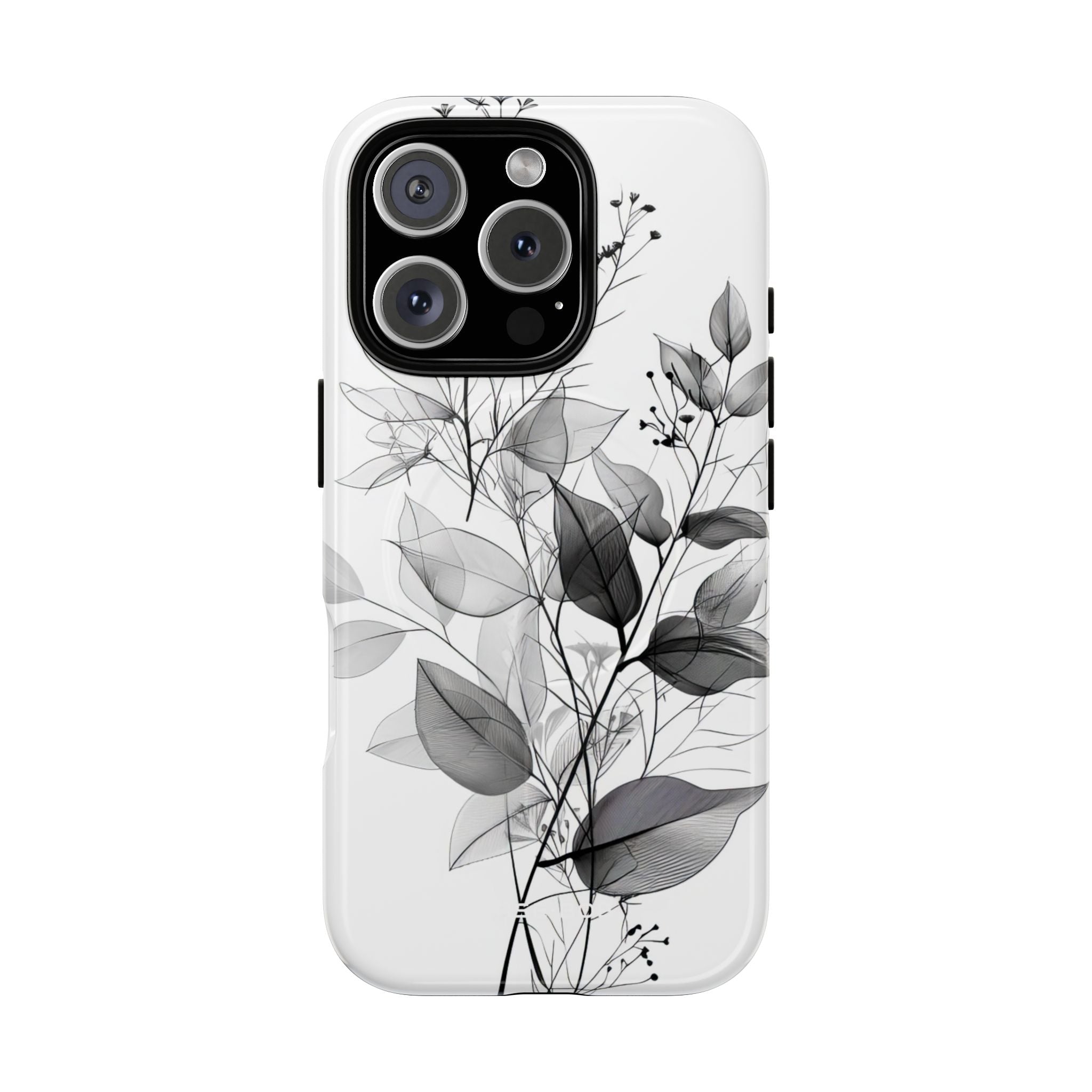 Veined Leaves Gray iPhone 16 Pro Case - Tough+