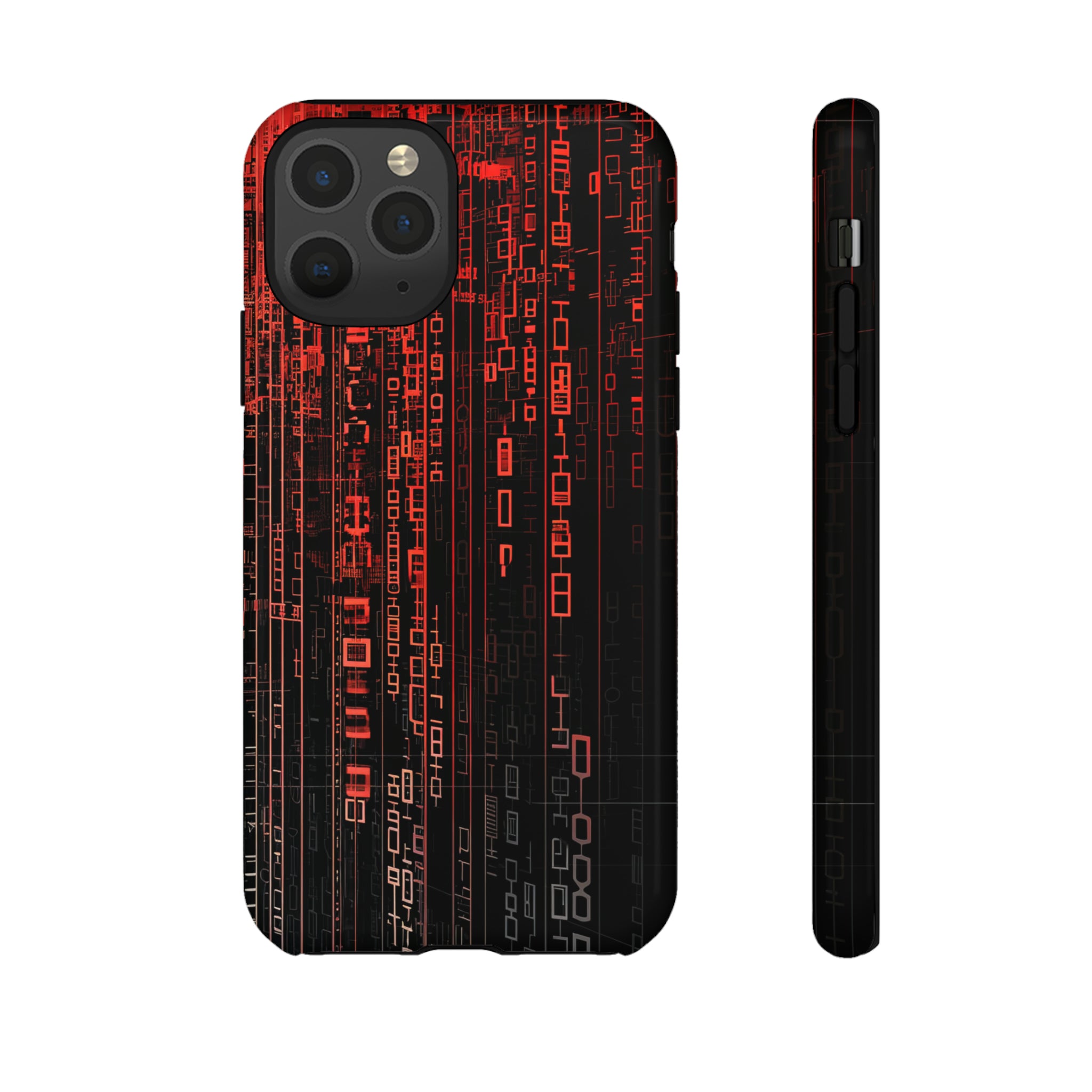 Digital Shield: Red Gradient - Protective Phone Case