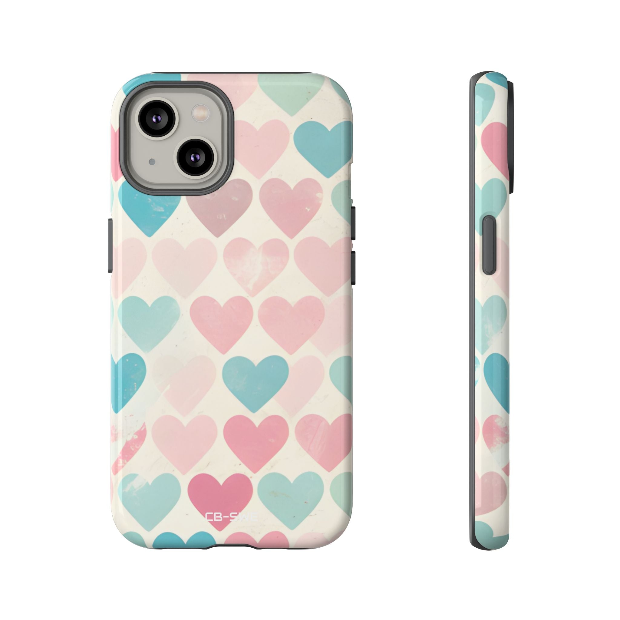 Retro Hearts Symmetry - iPhone Case