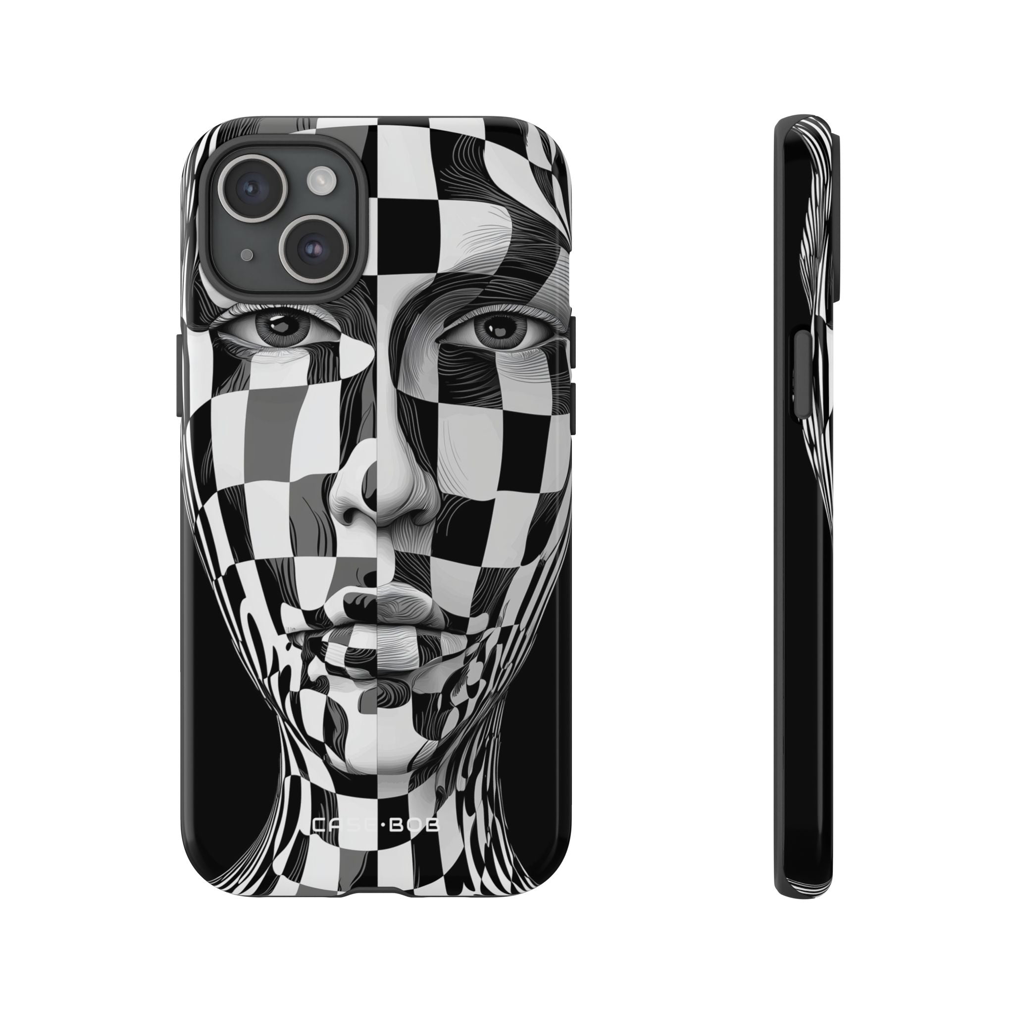 Checkered Face iPhone 15 Plus Case - Tough