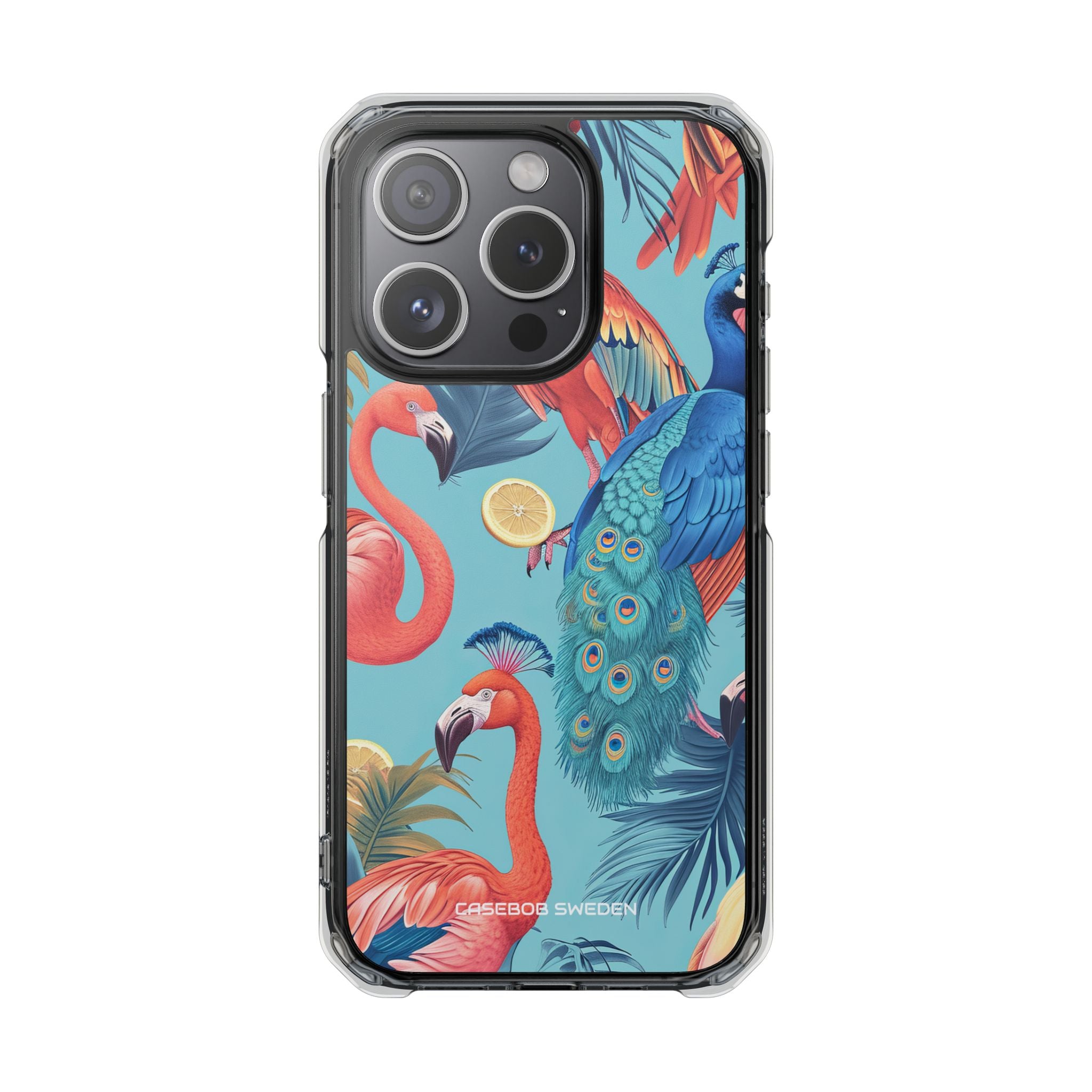 Tropical Flamingo Bliss - Clear Impact iPhone 15 Phone Case