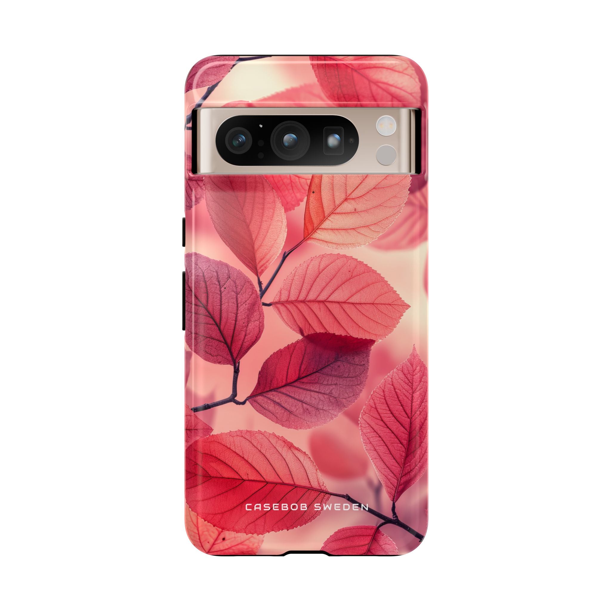 Elegant Pink Leaves Google Pixel 8 - Tough Phone Case