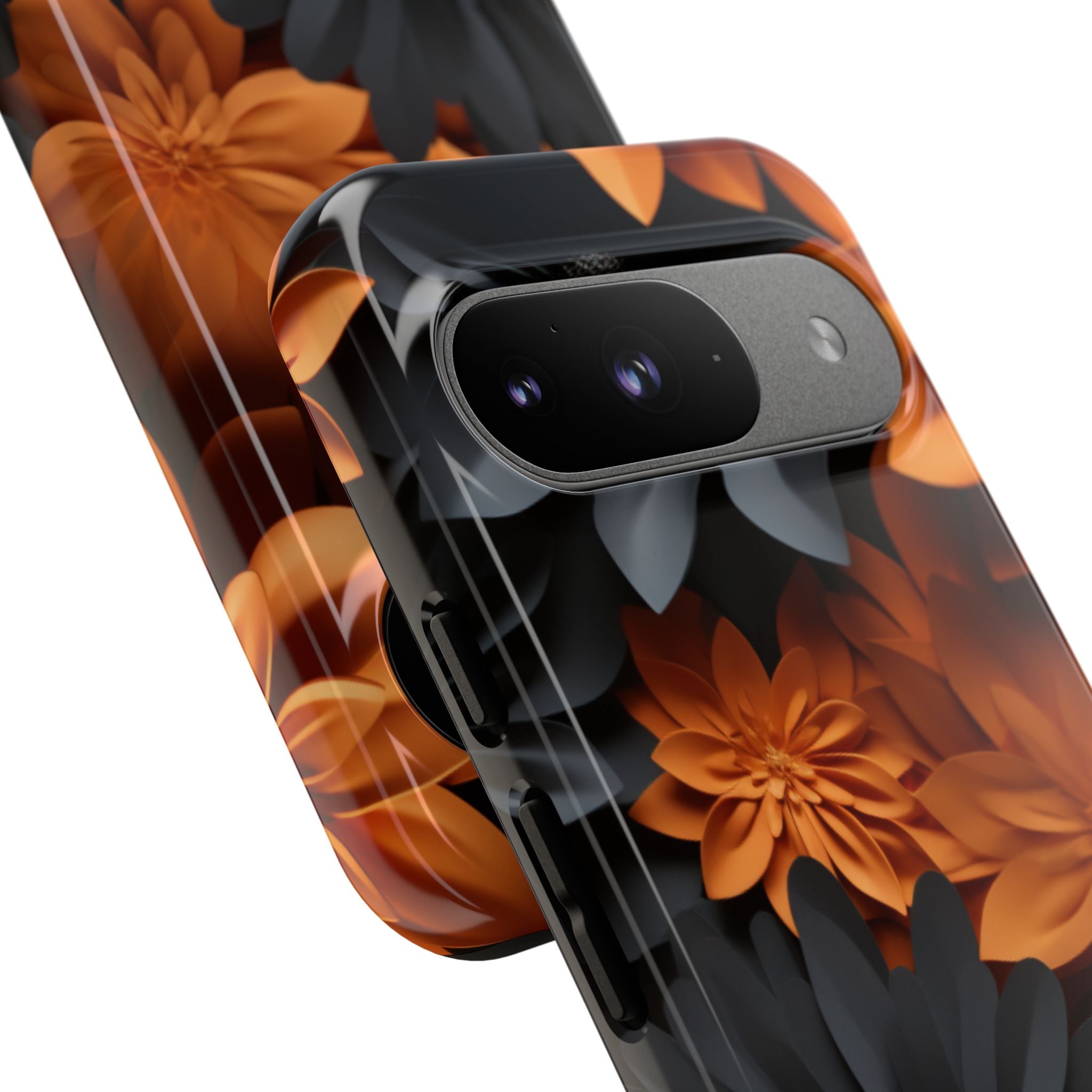 Graphical Orange Florals - Google Pixel Case