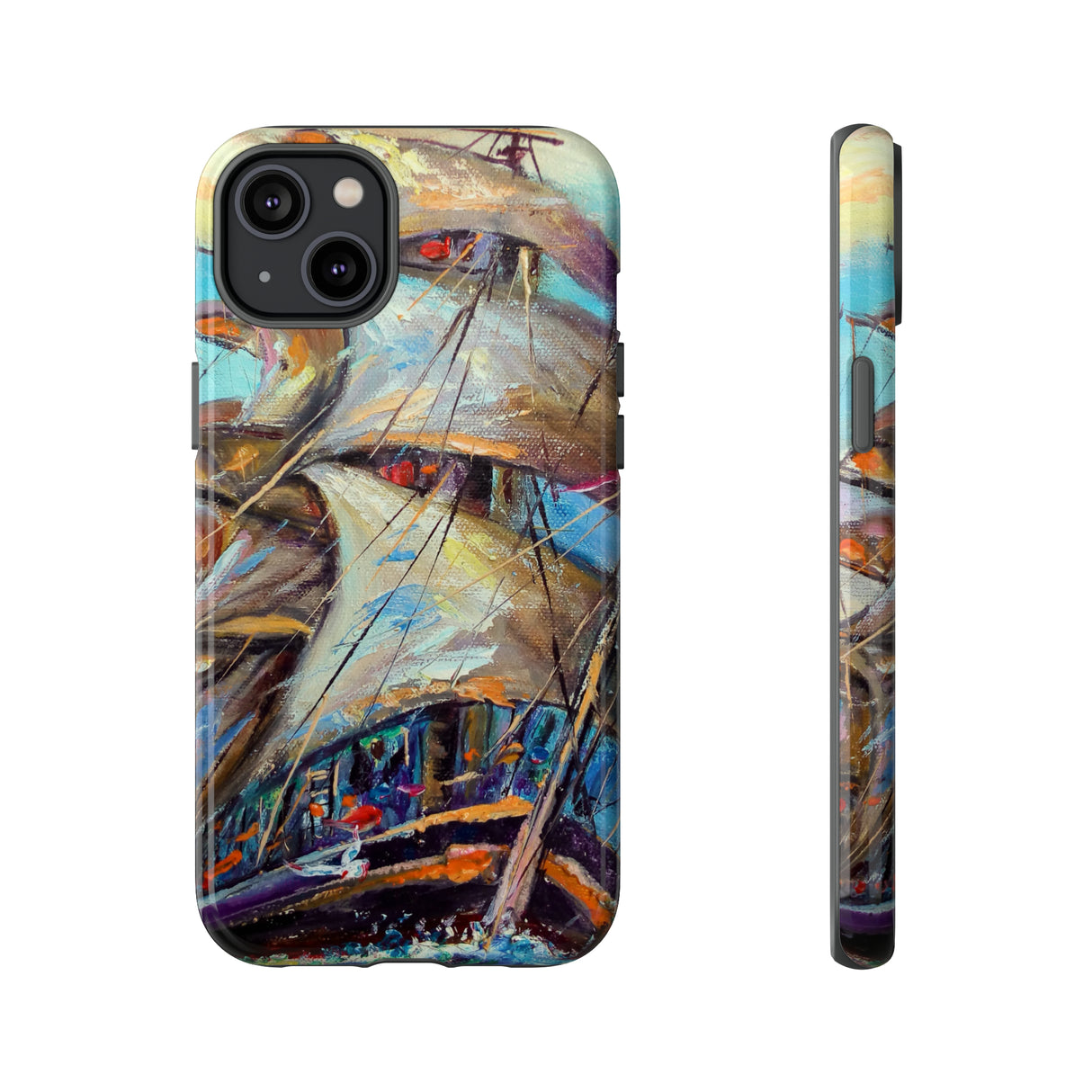 Oil painting - Sailboat - Protective Phone Case