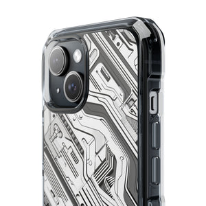 Techno Circuitry - Phone Case for iPhone (Clear Impact - Magnetic)