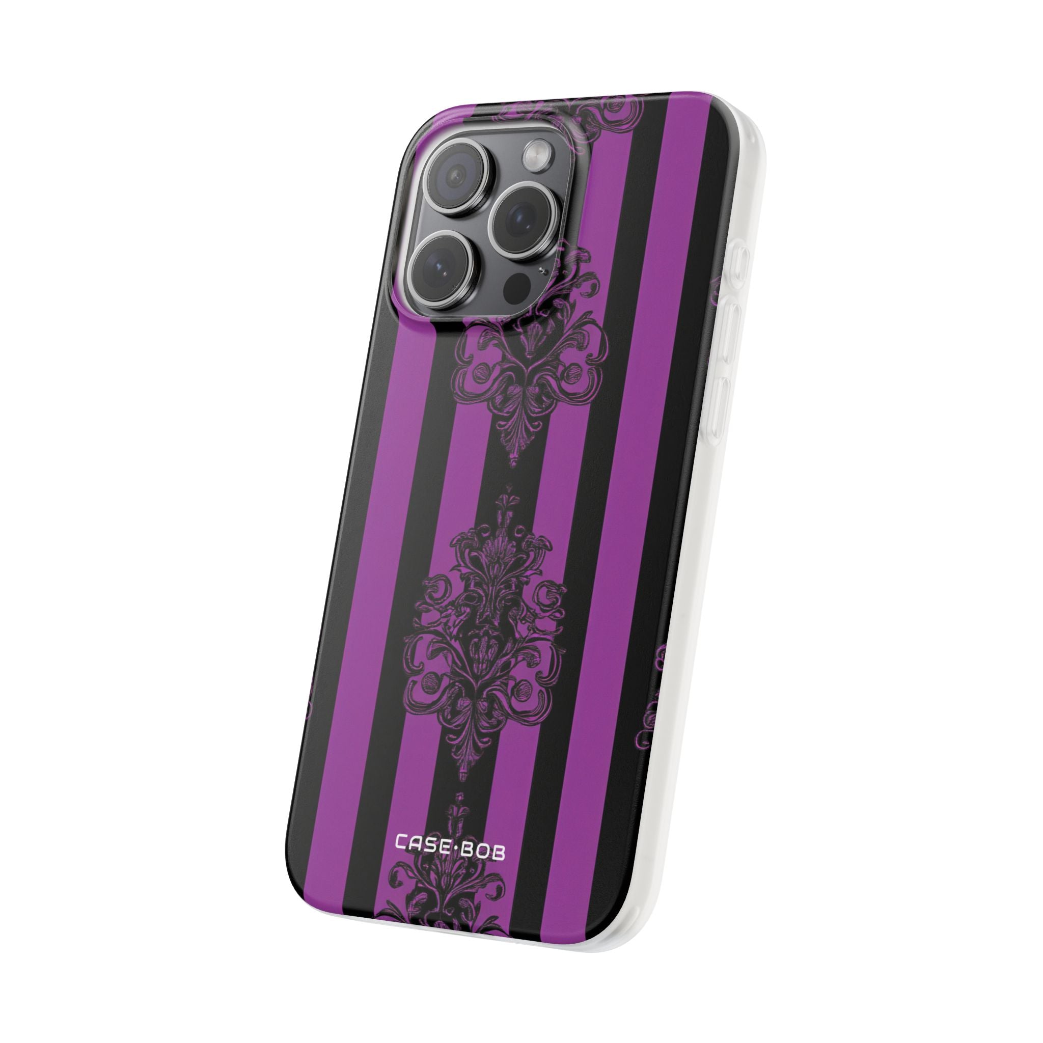 Damask Elegance Purple iPhone 15 Pro Max Case - Soft