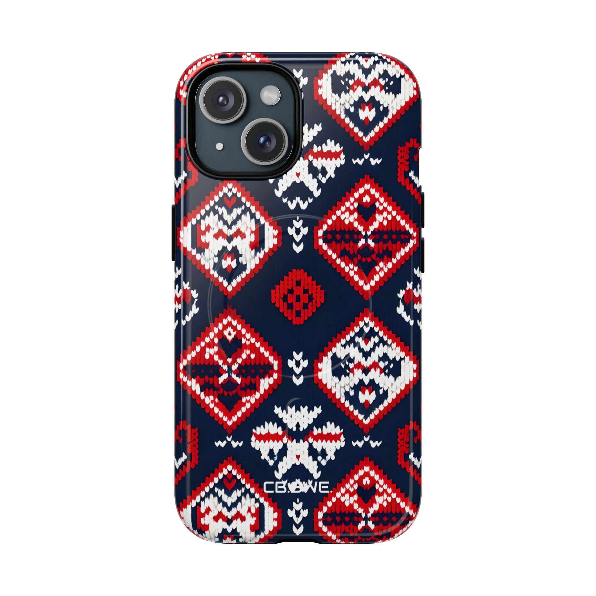Festive Fair Isle Knitted Diamond Winter Clothing Seamless iPhone 15 - Tough+