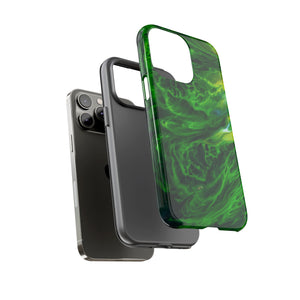 Neon Green Wave Ink Art iPhone Case (Protective) Phone Case