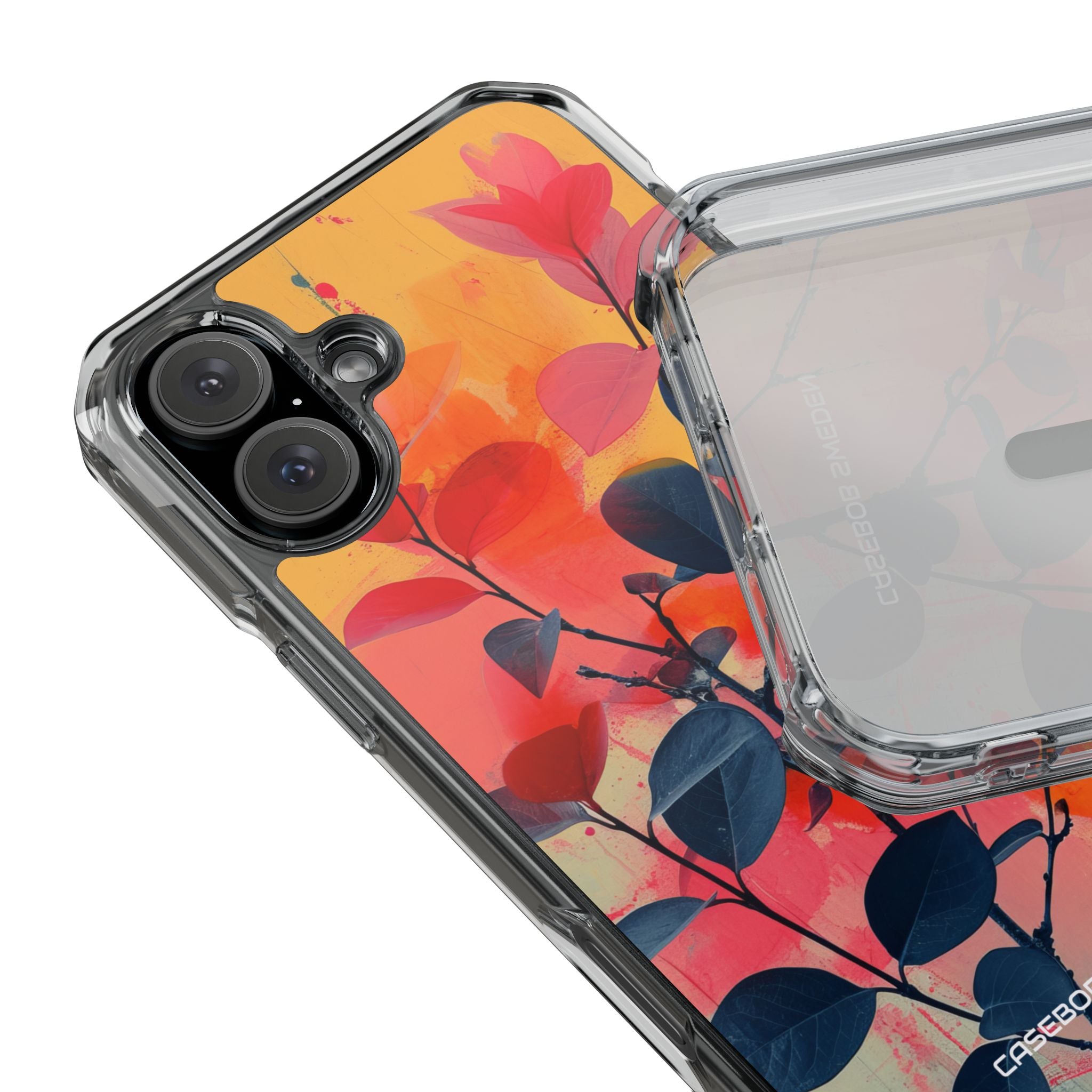 Yellow Botanical Splash - Clear Impact iPhone 16 Phone Case