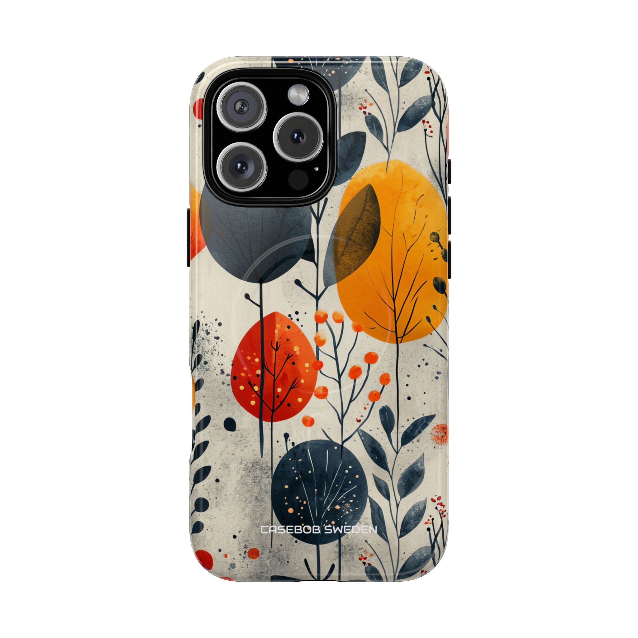 Modern Autumn Leaf Pattern - Tough + MagSafe® iPhone 16 Phone Case