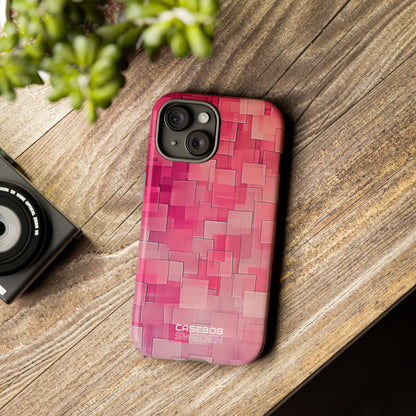 Layered Pink Geometry iPhone 15 - Tough