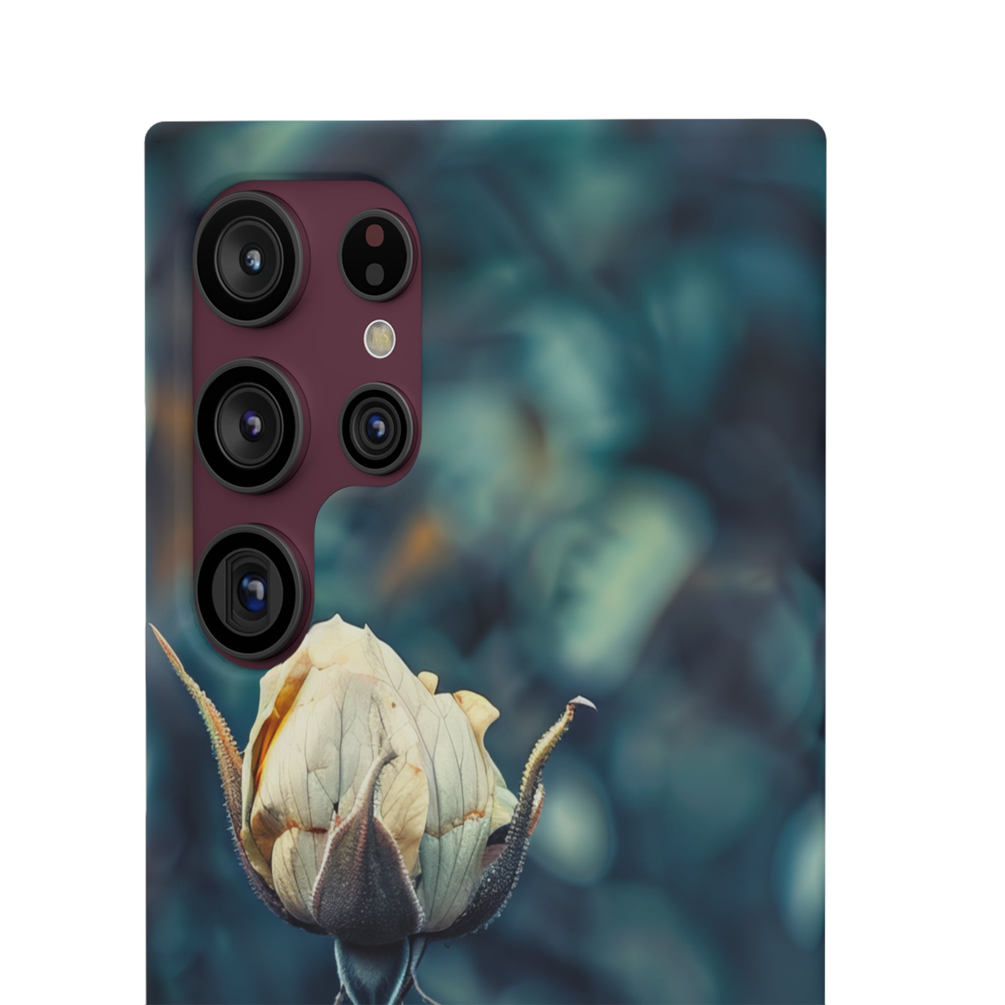 Teal Rosebud Serenade | Slim Phone Case for Samsung