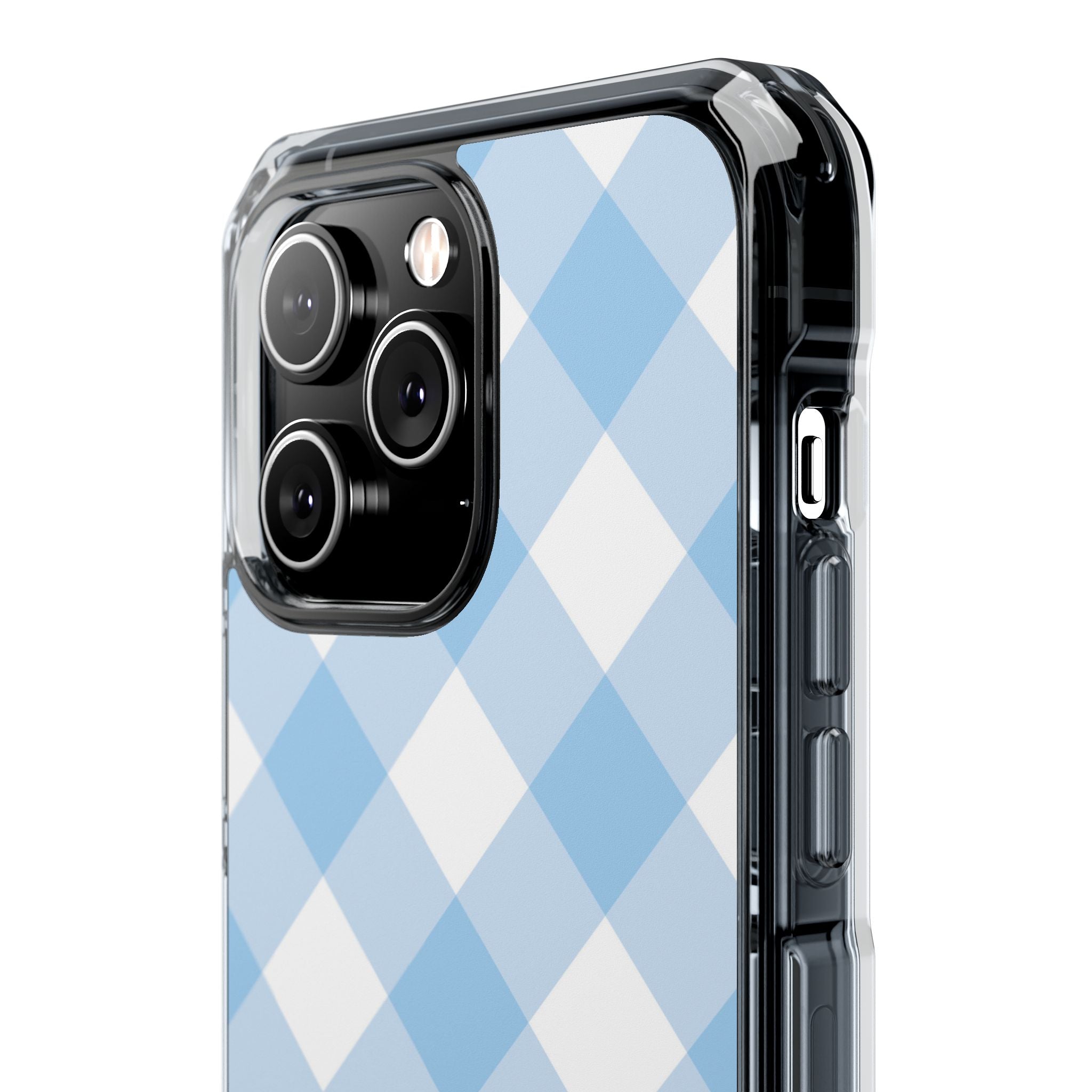 Soft Blue Gingham Elegance iPhone Case - Impact