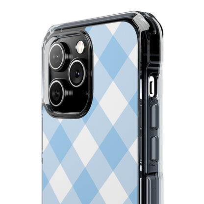 Soft Blue Gingham Elegance iPhone Case - Impact