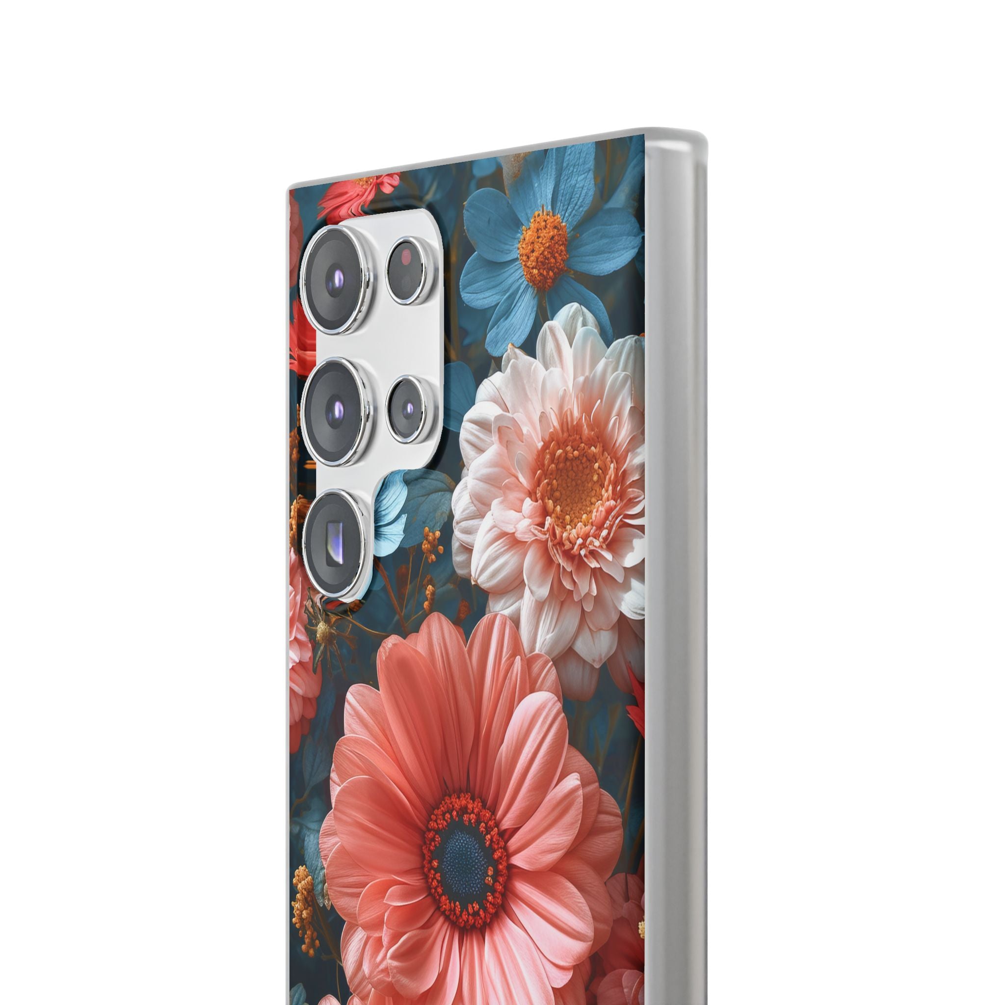 Coral Teal Blooms - Flexi Samsung S23 Phone Case