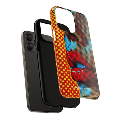 Yellow Red Pop Art Portrait - Tough + MagSafe® iPhone 14 Phone Case