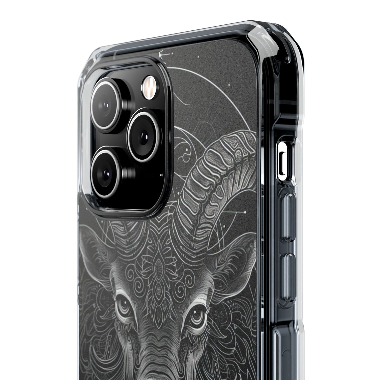 Mystic Ram Mandala – Handyhülle für iPhone (Clear Impact – Magnetisch) 