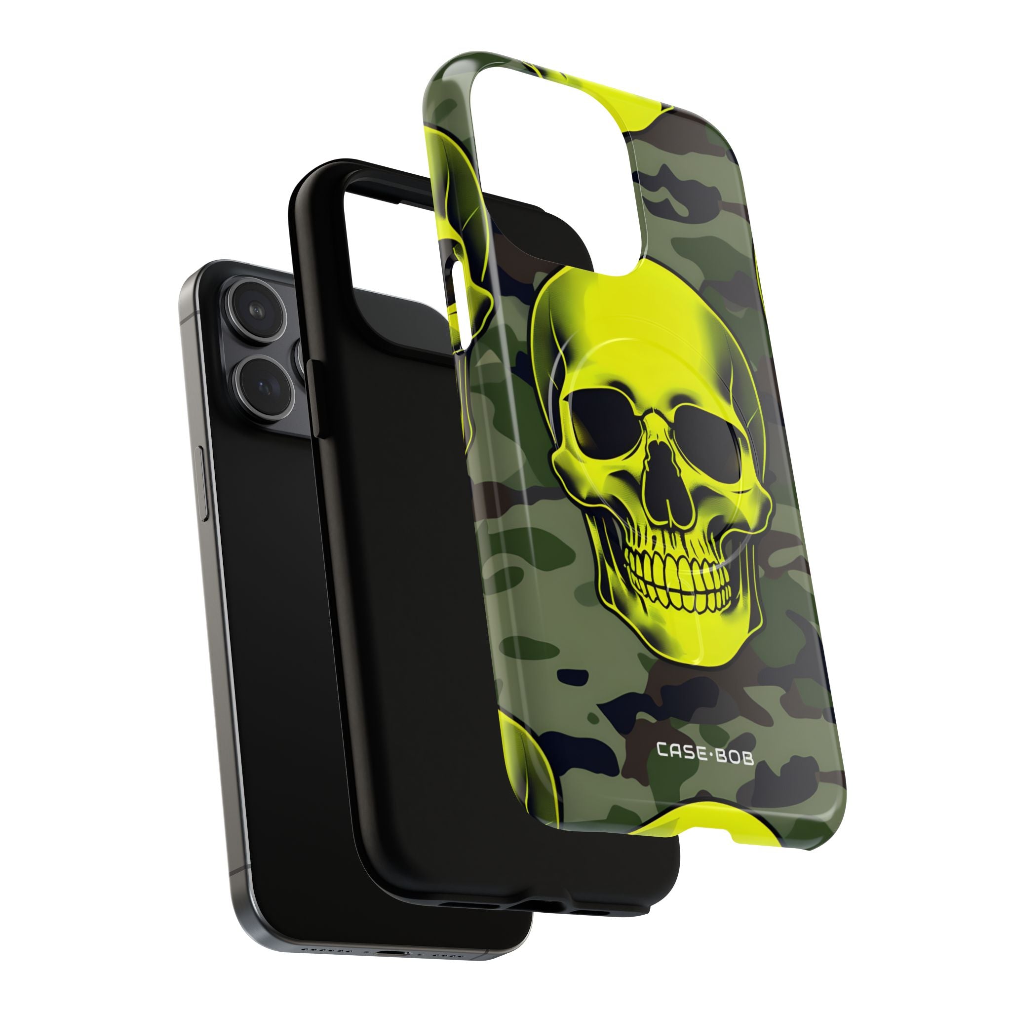 Neon Skull Camo iPhone 15 Pro Max Case - Tough+