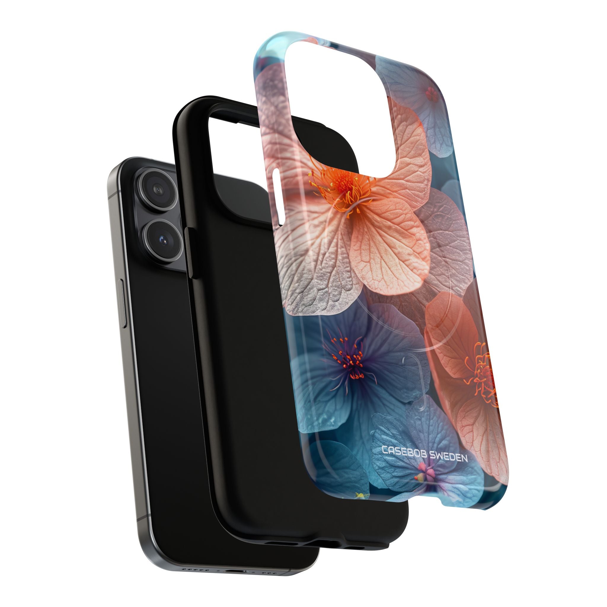 Peach Blossom Serenity - Tough + MagSafe® iPhone 15 Phone Case