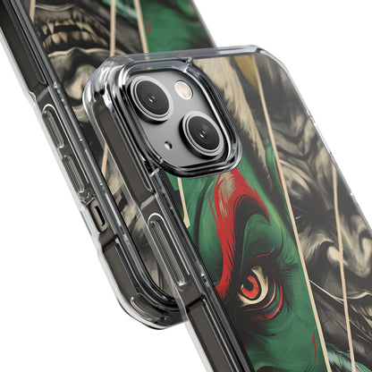 Striking Japanese Mask Art Vivid Colors iPhone 14 - Impact Clear+
