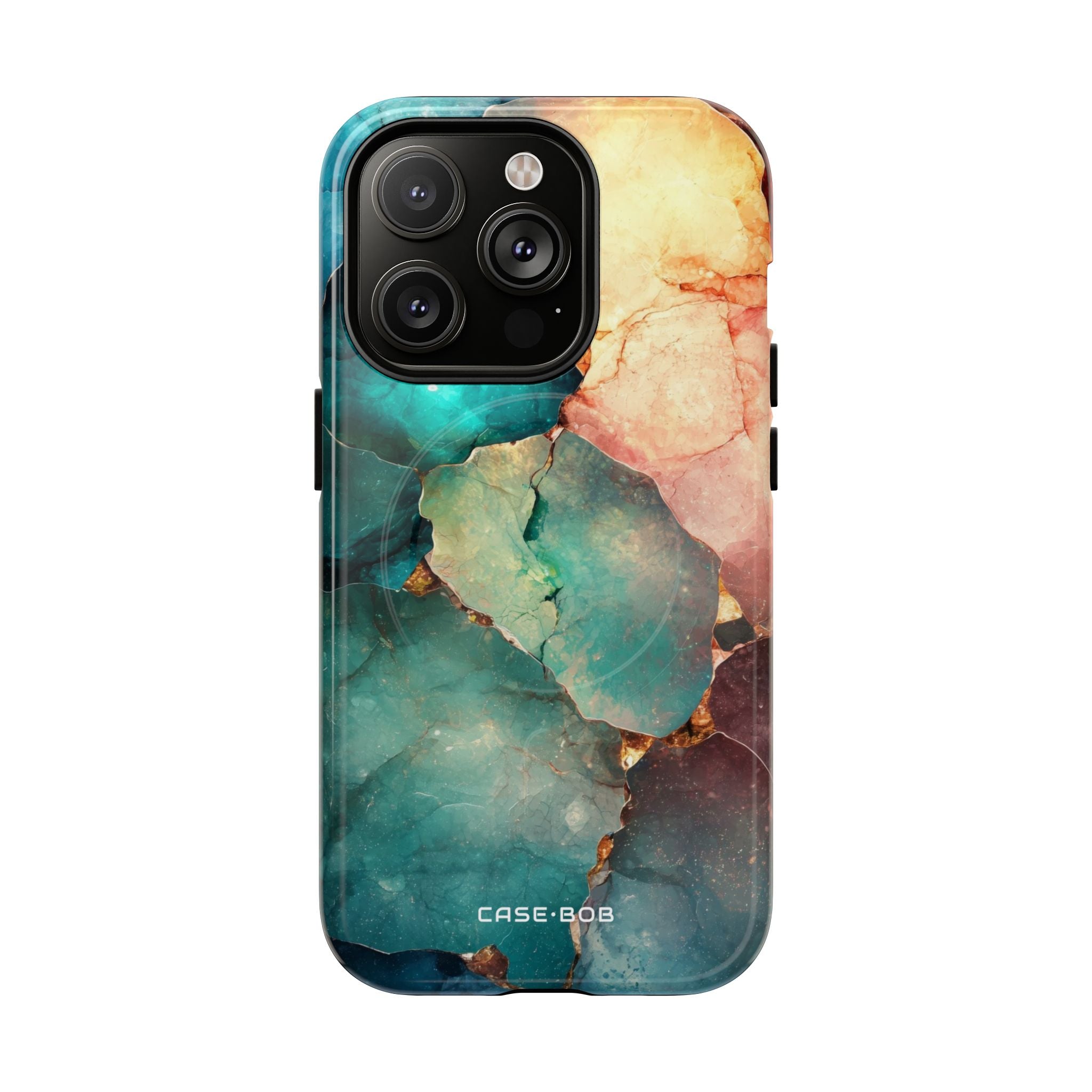 Teal Mosaic Veins iPhone 14 Pro Case - Tough+