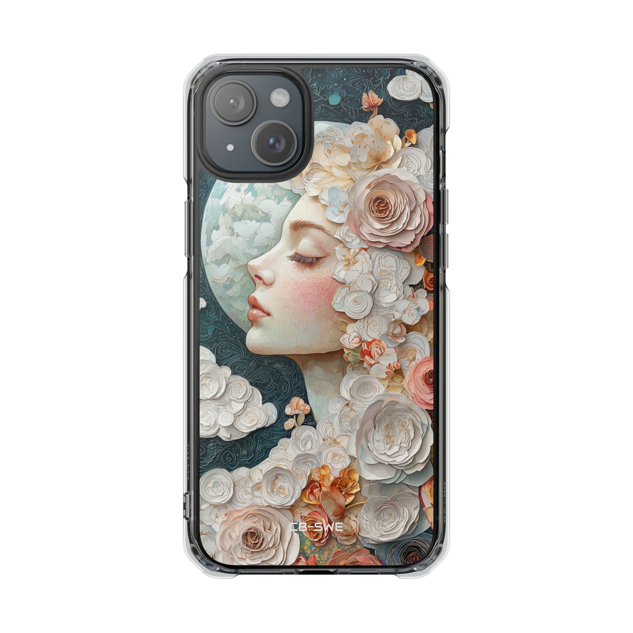 Moon Embraces Flowers iPhone Case - Impact