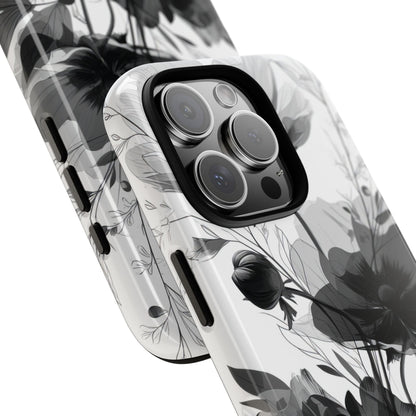 Elegant Monochrome Botanical Elegance - for iPhone 16