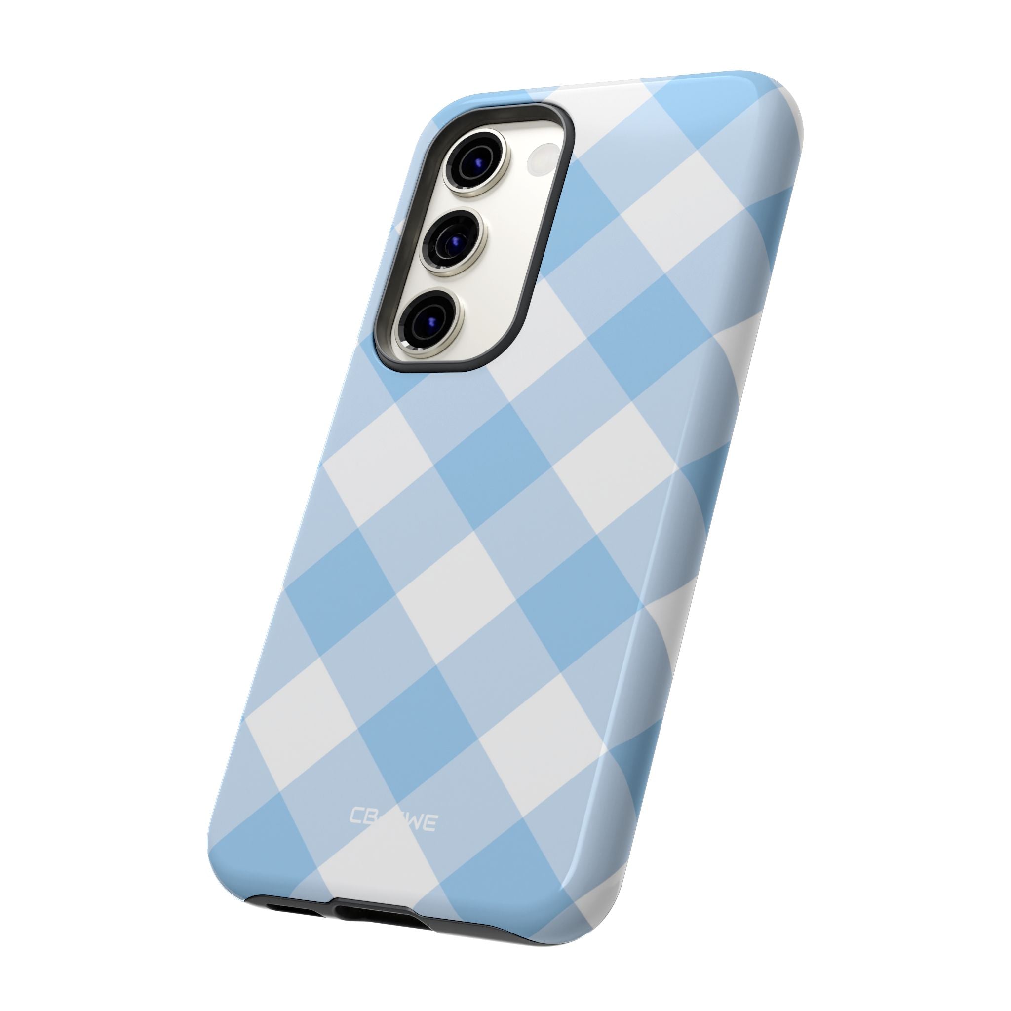 Soft Blue Gingham Elegance - Samsung Case