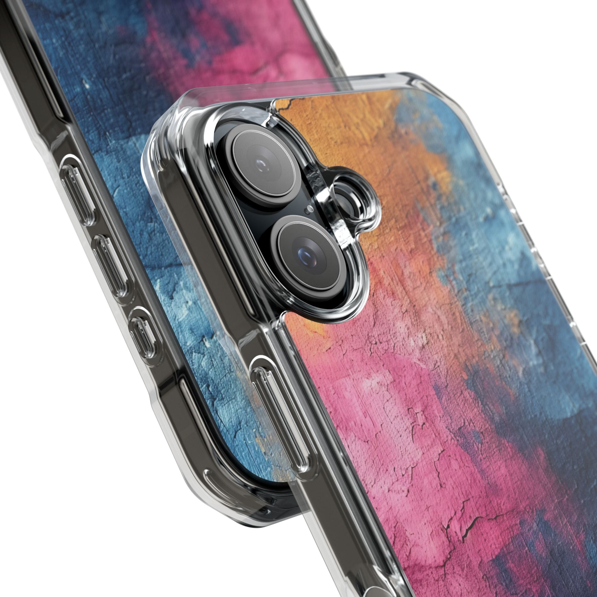 Blue Pink Abstract - Clear Impact iPhone 16 Phone Case