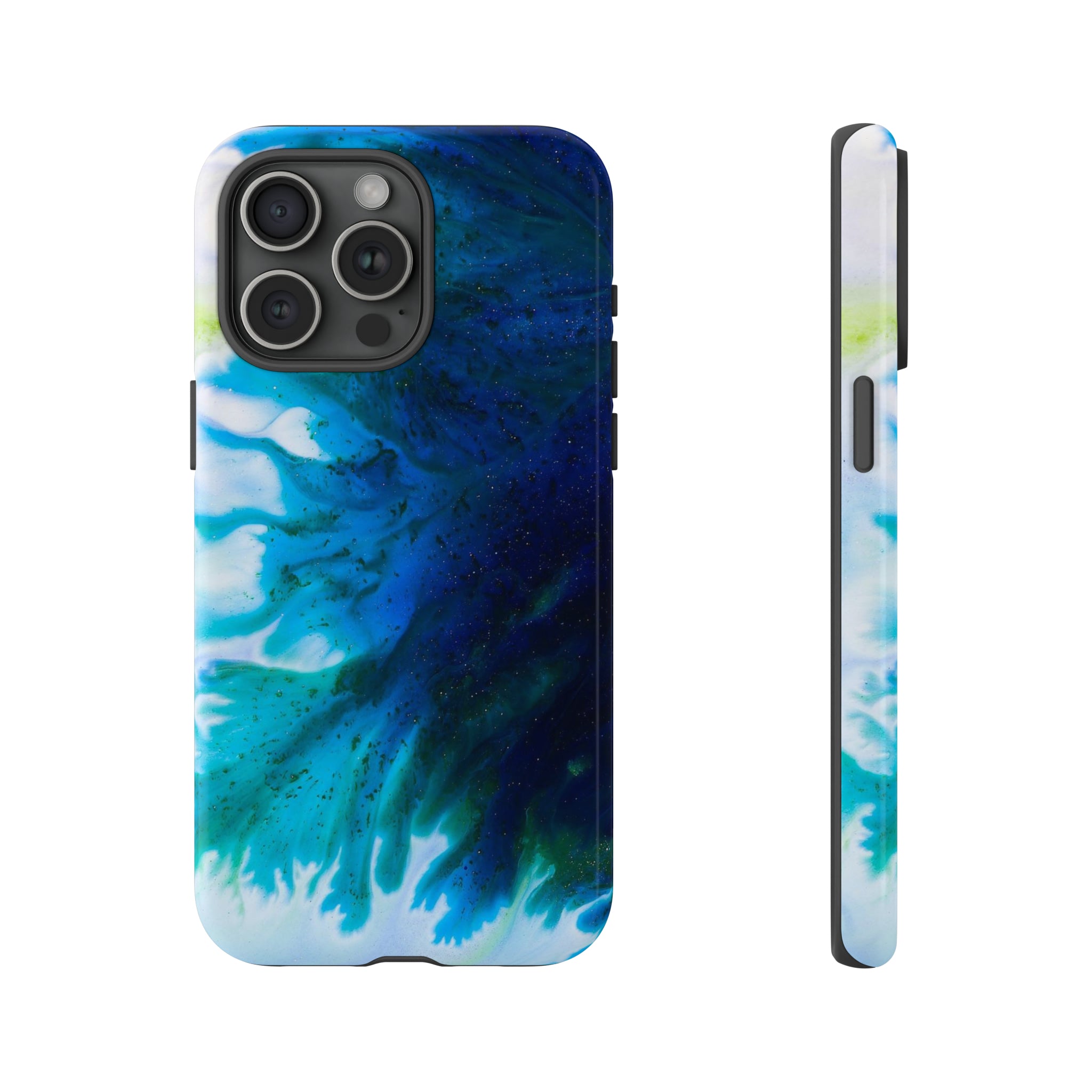 Blue Liquid Ink Art - Protective Phone Case