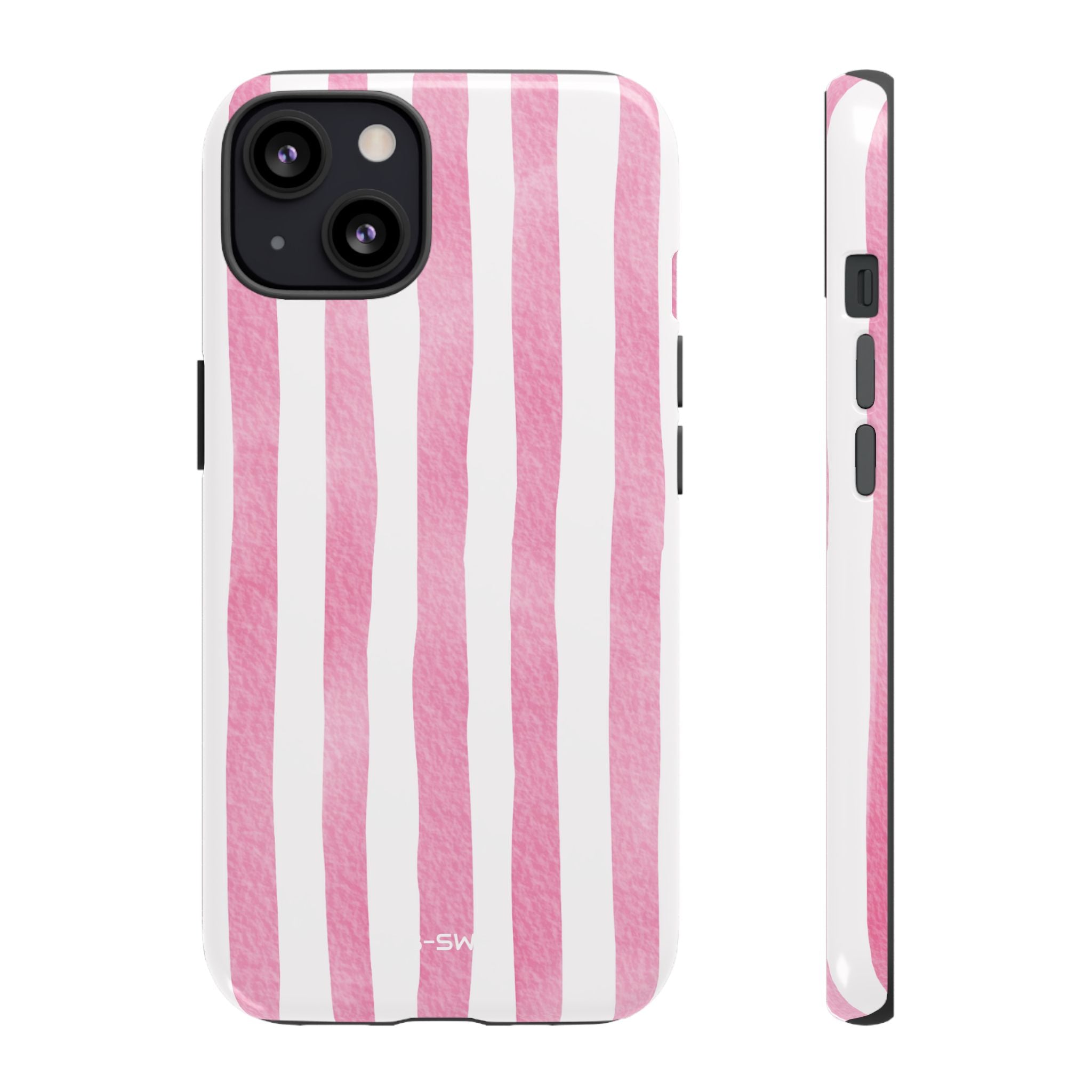 Pink Watercolor Stripes - iPhone Case