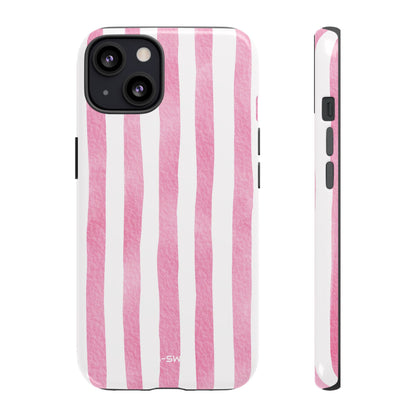 Pink Watercolor Stripes - iPhone Case