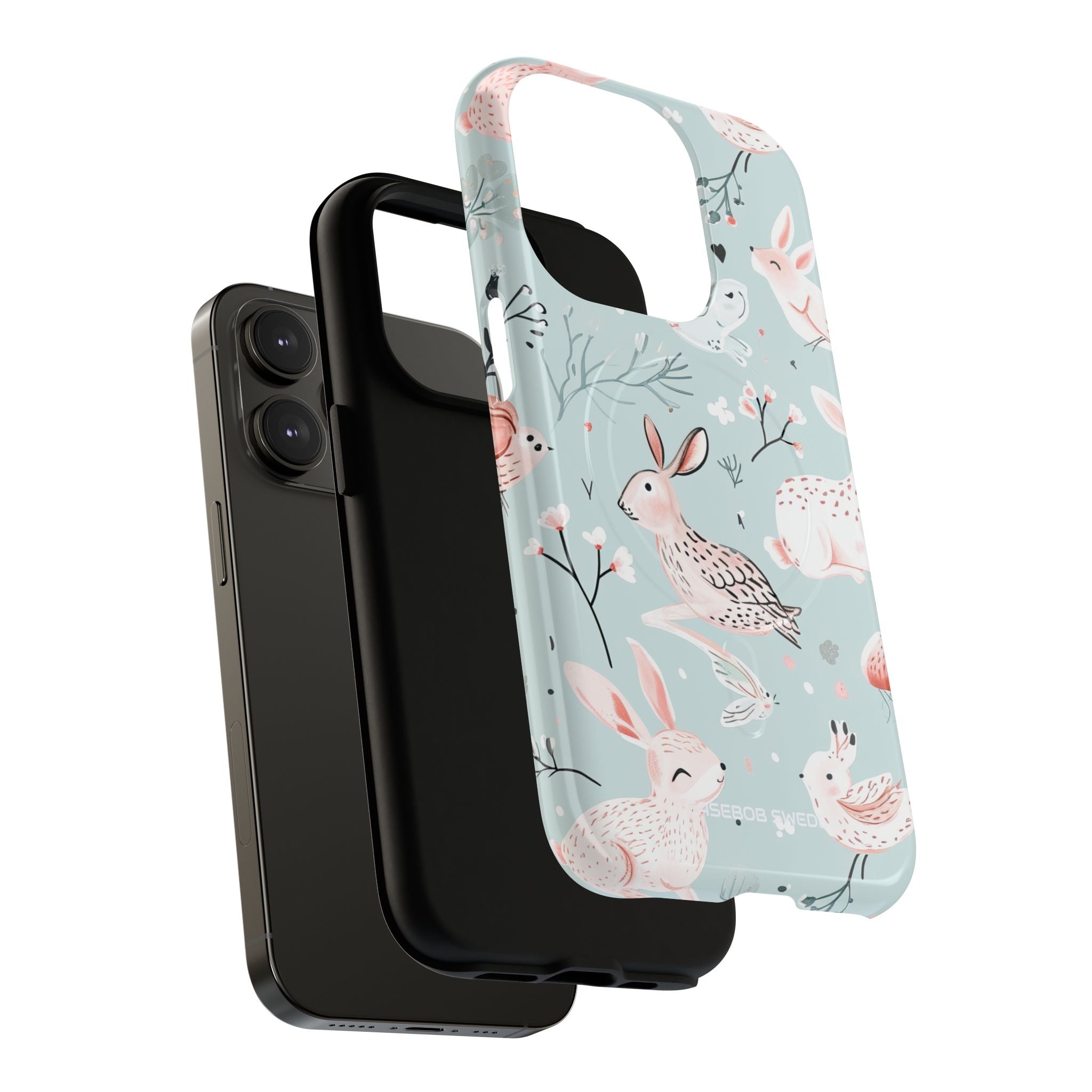 Whimsical Bunny Blossom - Tough + MagSafe® iPhone 14 Phone Case