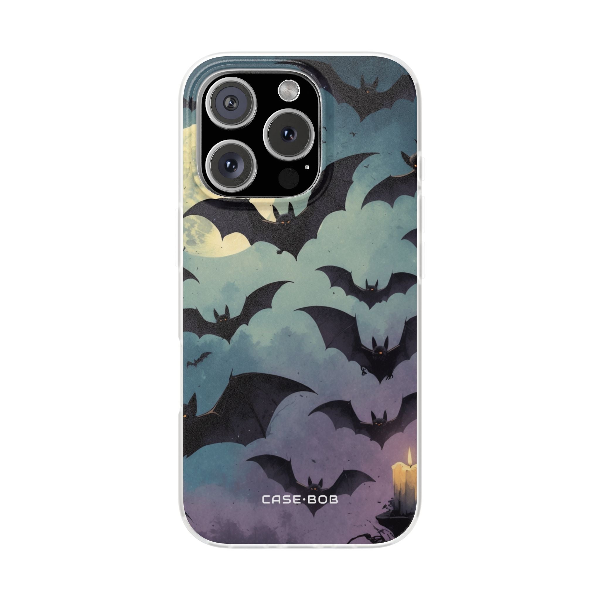 Glowing Bat Swarm iPhone 16 Pro Case - Soft