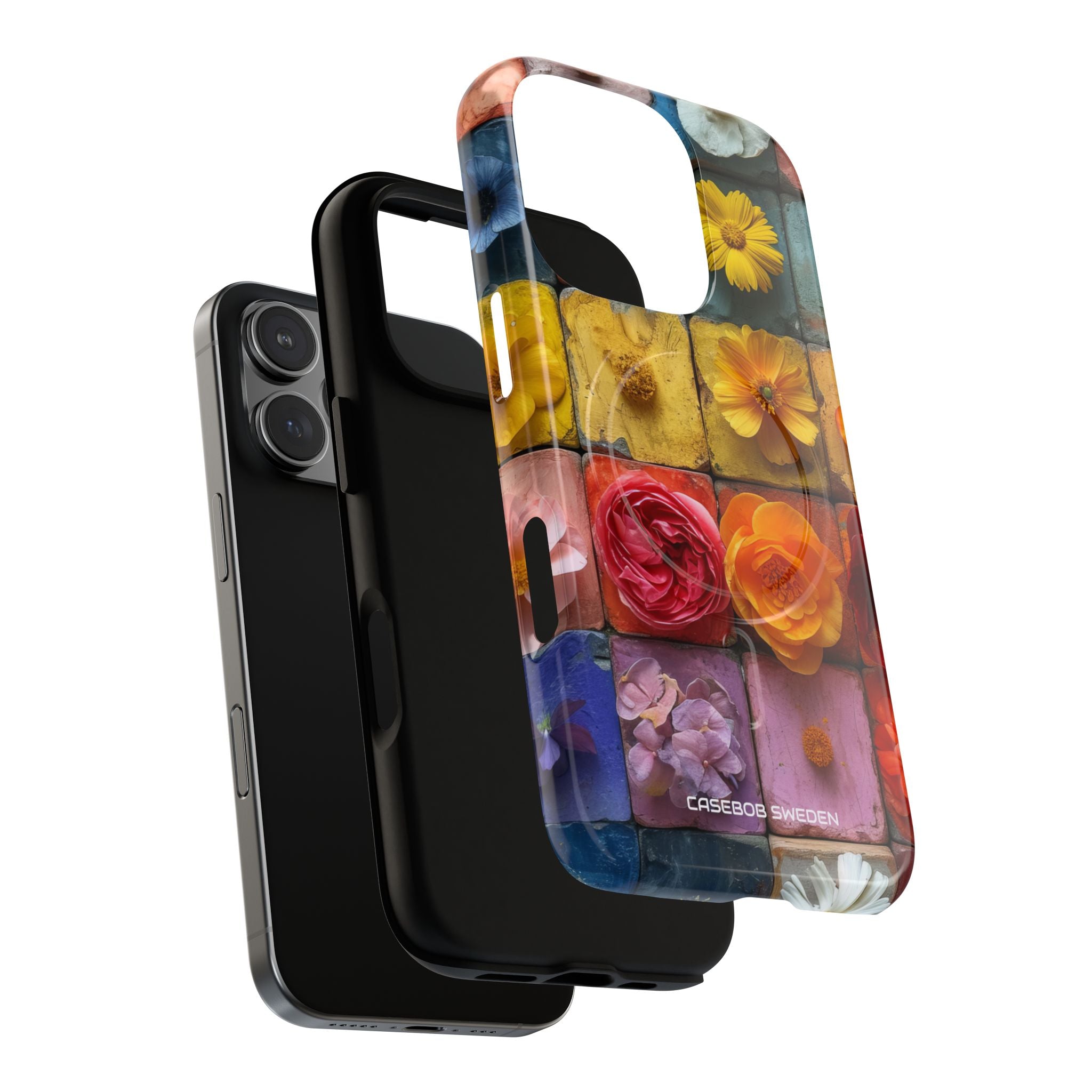 Vibrant Floral Tiles - Tough + MagSafe® iPhone 16 Phone Case