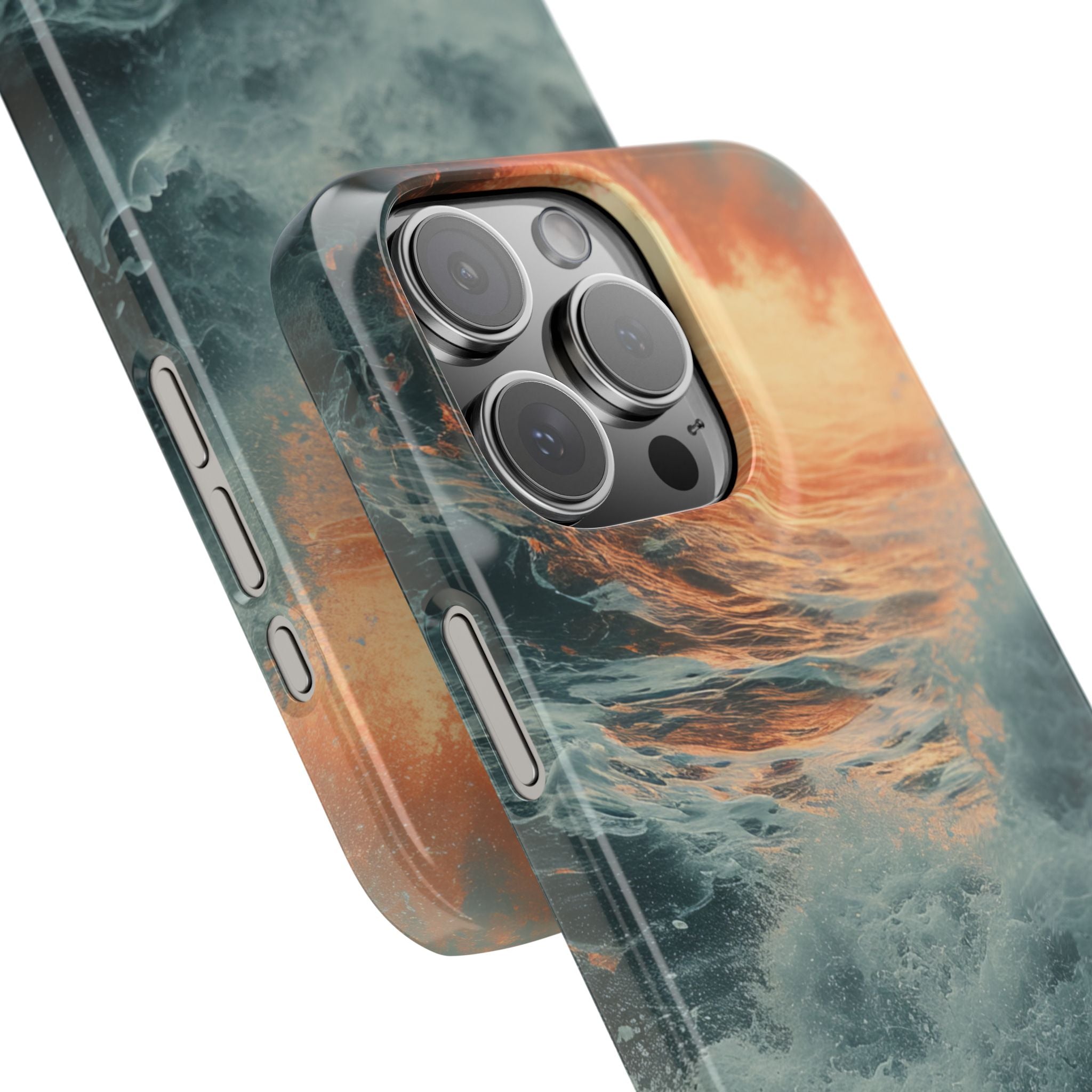 Fiery Wave Power - Slim iPhone 16 Phone Case