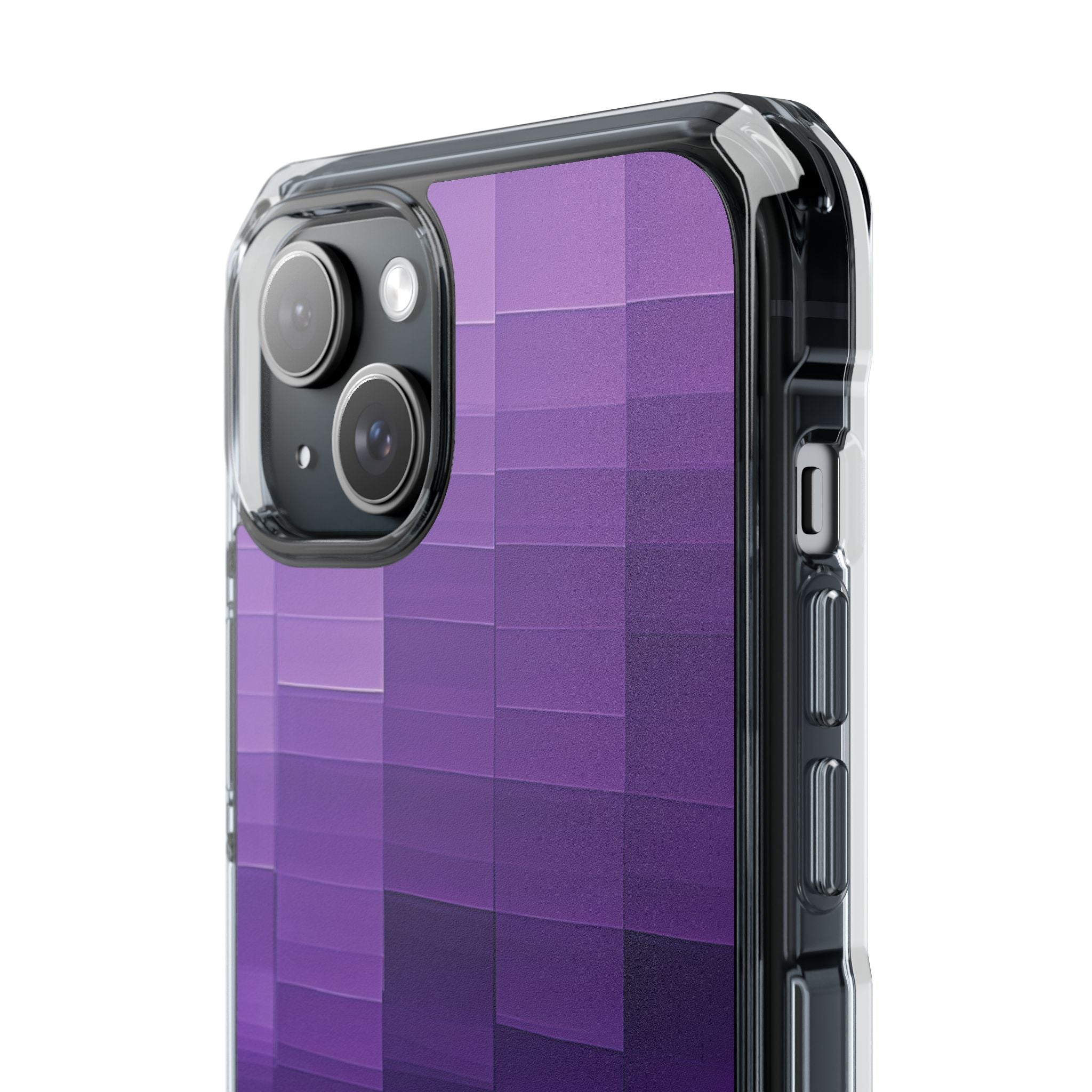 Purple Horizon Grid iPhone 15 - Impact Clear+