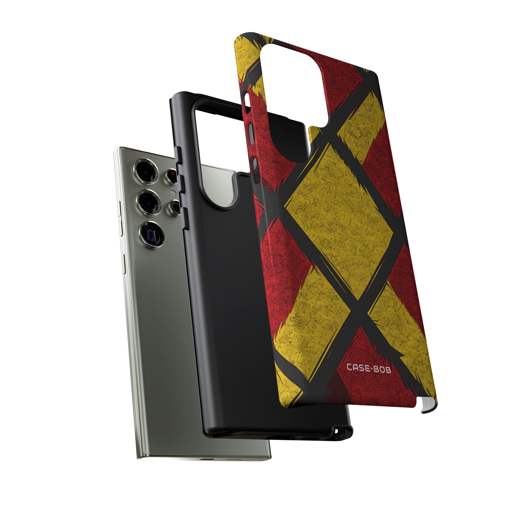 Cracked Diamond Grid Samsung S23 Ultra Case - Tough