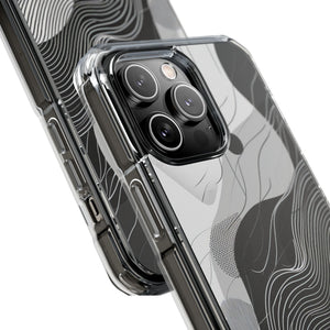 Monochrome Elegance - Phone Case for iPhone (Clear Impact - Magnetic)