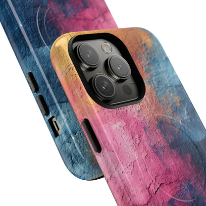 Blue Pink Abstract - Tough + MagSafe® iPhone 14 Phone Case