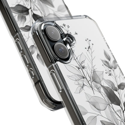 Veined Leaves Gray iPhone 16 Plus Case - Impact