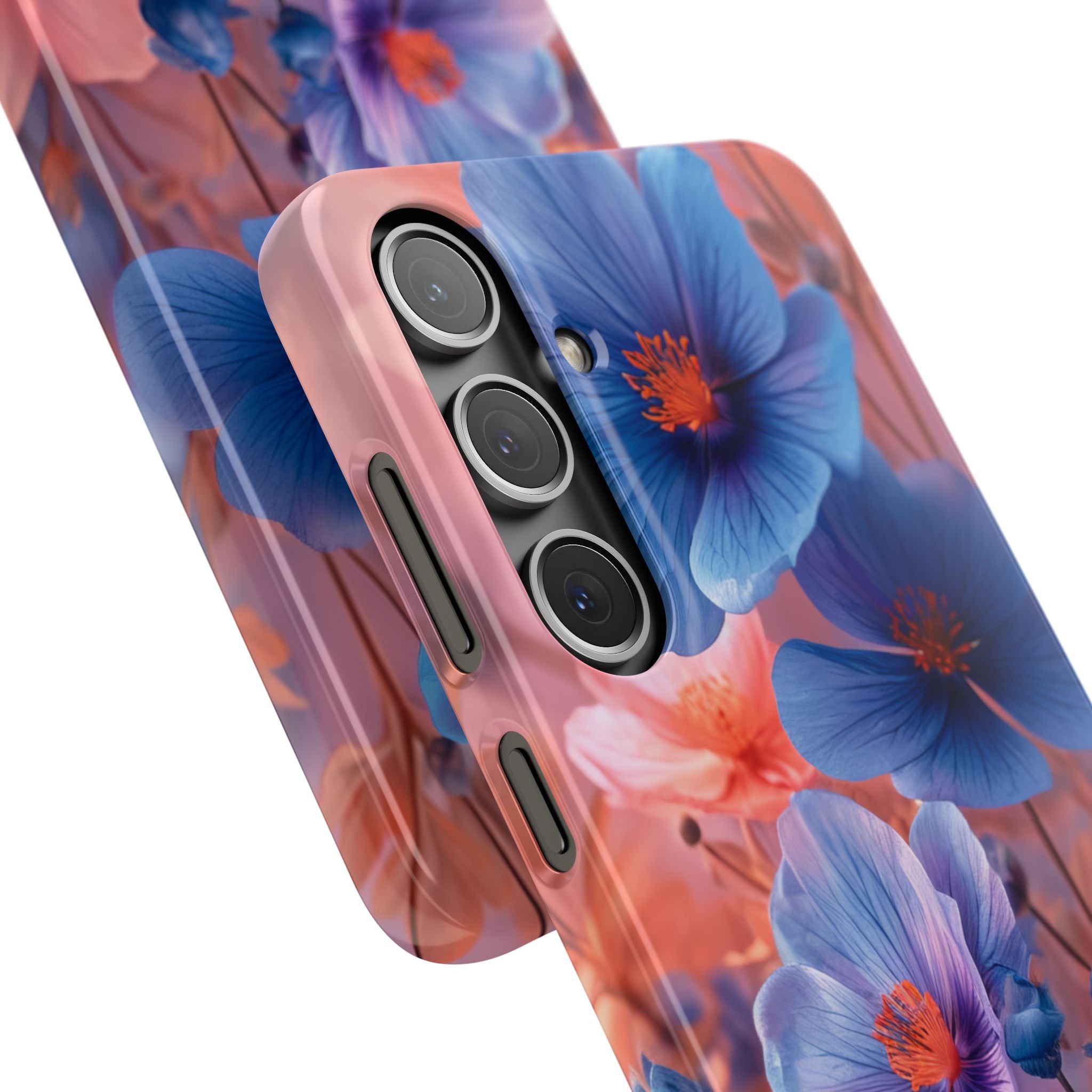 Blue Peach Blossoms - Slim Samsung S24 Phone Case