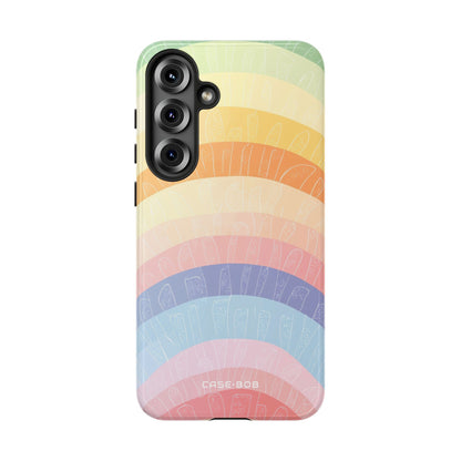 Pastel Rainbow Bands Samsung S25 Plus Case - Tough