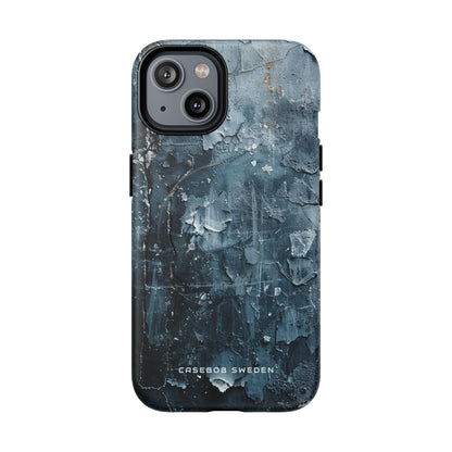 Weathered Blue Tapestry with Cracked Layers iPhone 14 | Tough+ Phone Case